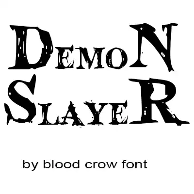 Blood crow font Demon Slayer