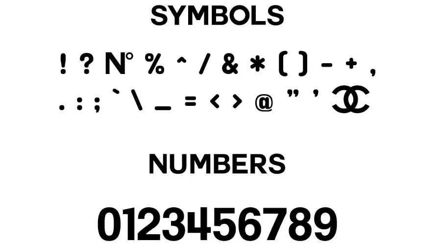 Chanel Font Symbols