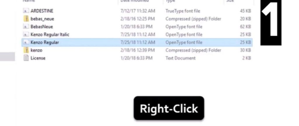 Right Click On The Font 1