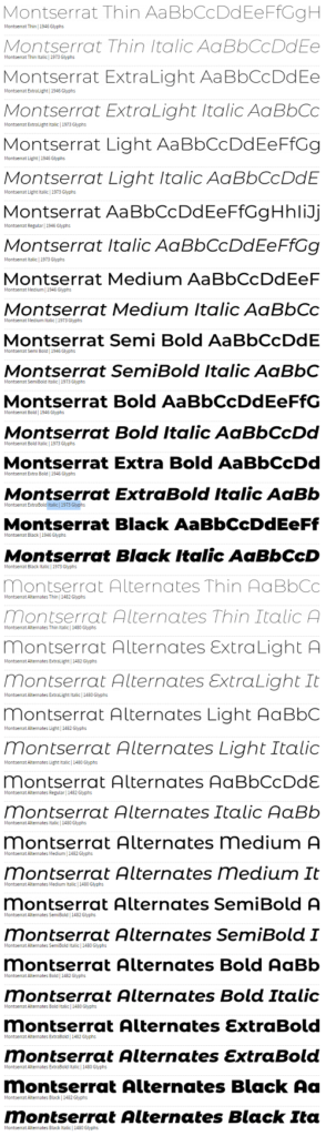 Montserrat-Font-Family-View