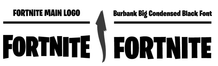 Fortnite logo vs Burbank big cond black font