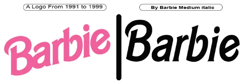 Barbie-Logo-1991-vs-Similar-Font-Barbie-Medium-italic