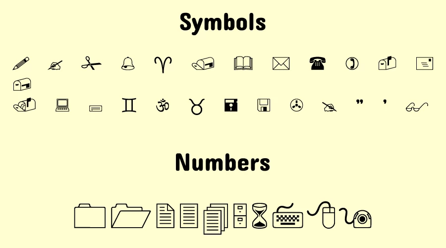 Wingdings Font View 2