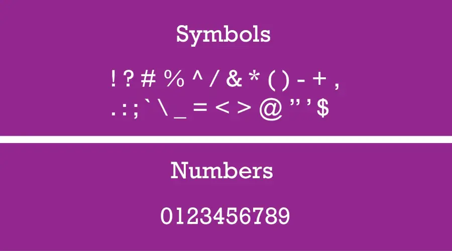 Rockwell Font Symbols View