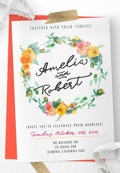 Blessed Script Font Used on Invitation Card