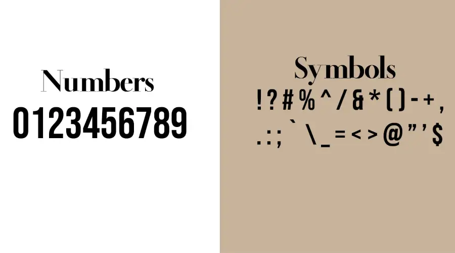 Bebas Neue Font Symbols view