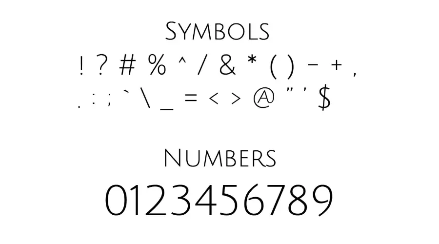 Julius Sans One Font Symbols