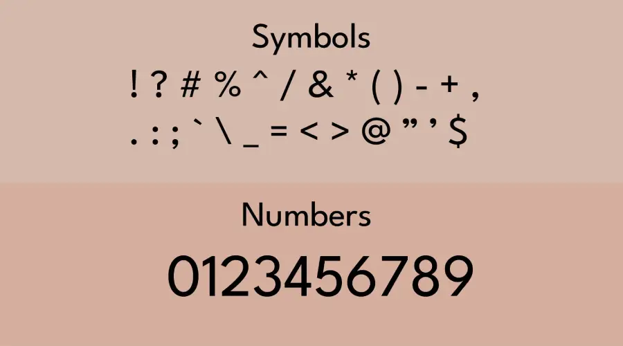 League Gothic Font Symbols