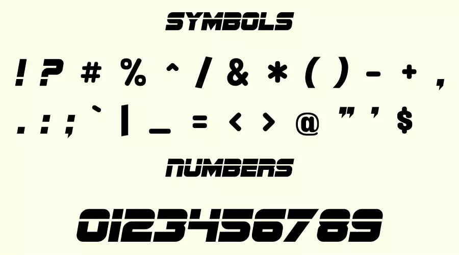 SF Sports Night Font Symbols