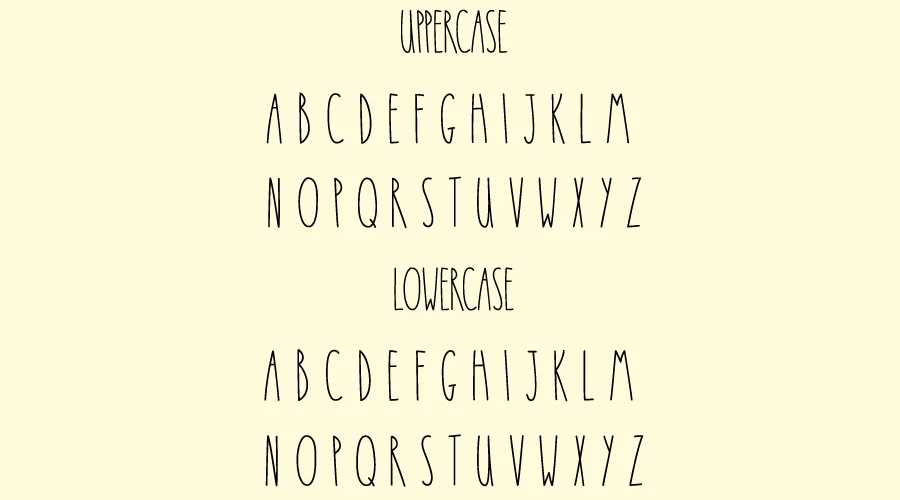 Rae Dunn Font Character map