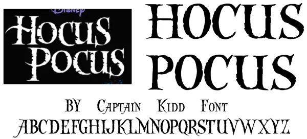 Hocus-Pocus-Logo-Font-vs-Similar-Font-Captain-Kidd