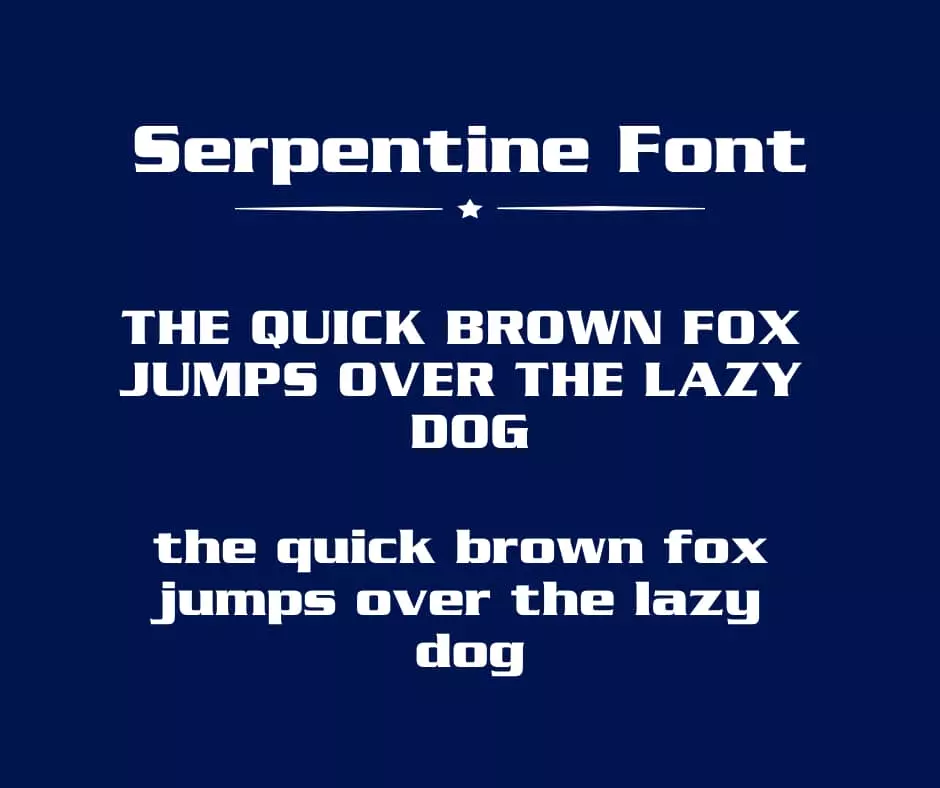 Serpentine Font Character Map