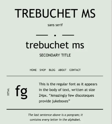 Trebuchet Font View