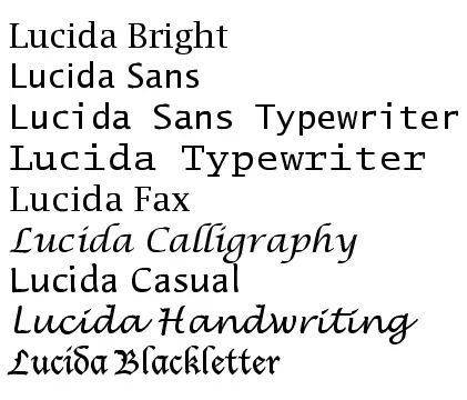Lucida Font Family