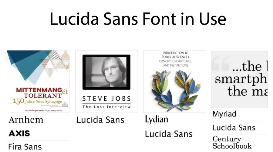 Lucida Sans Font in Use