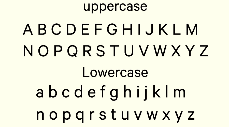 Calibre font Character map