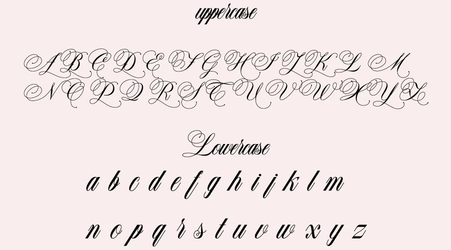 Hermaiona Calligraphy Font character map