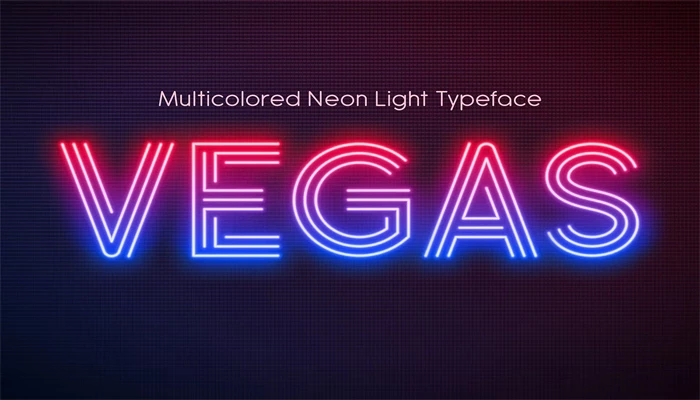 Realistic Neon Light Font download