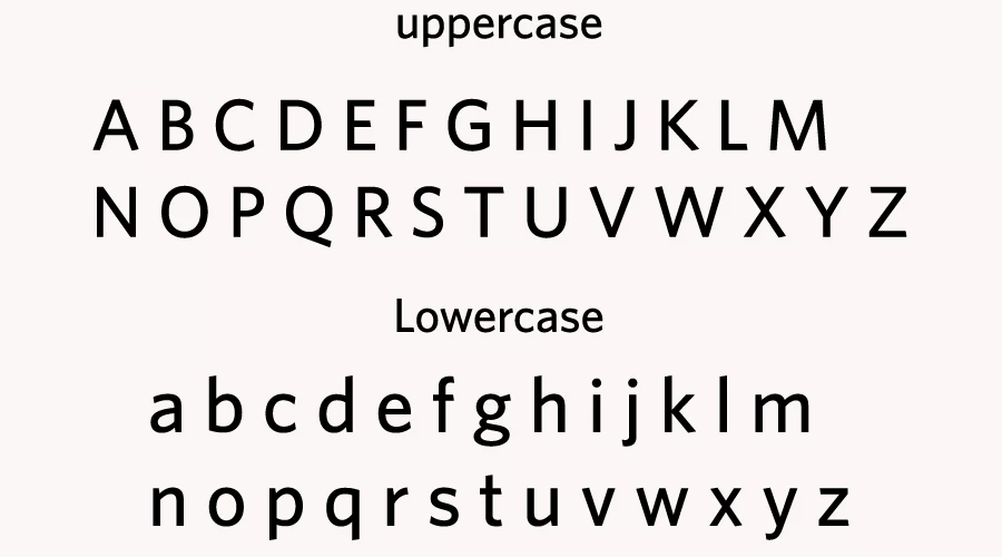 Whitney font character map