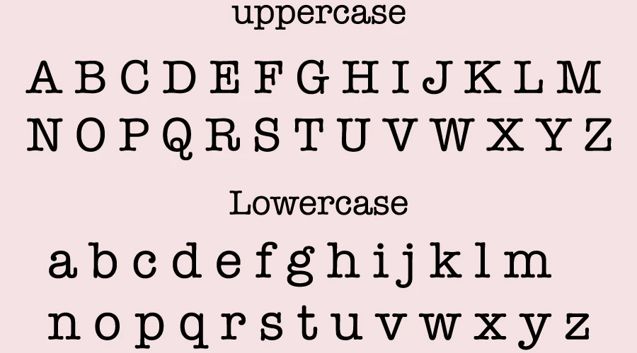 American Typewriter font Character map