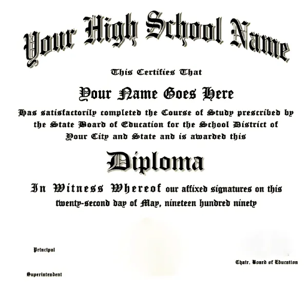 Diploma Certificate Sample