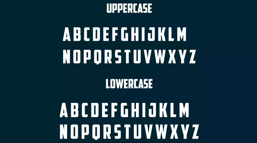 American Captain Font Character map