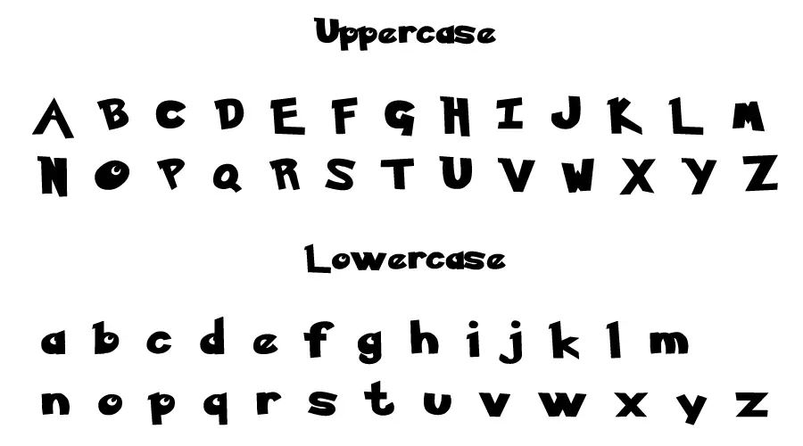 Ketchum Font Character map
