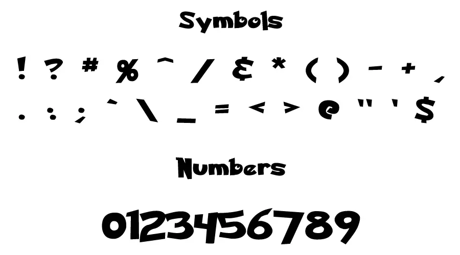 Ketchum Font Symbols