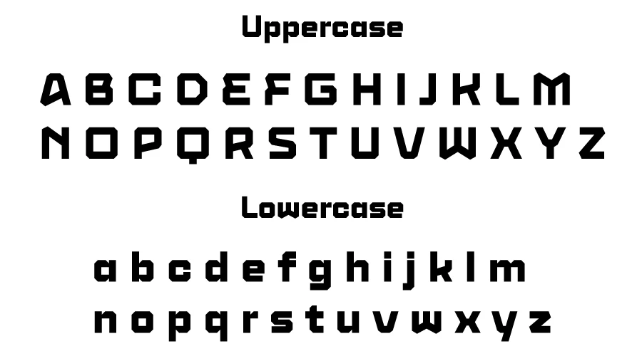 Mars Wars Font Character map