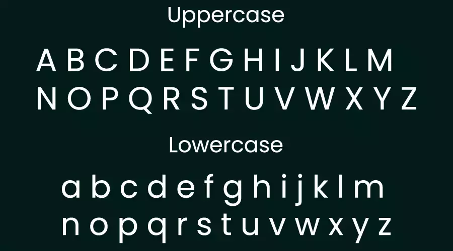 Poppins Font Family Character map