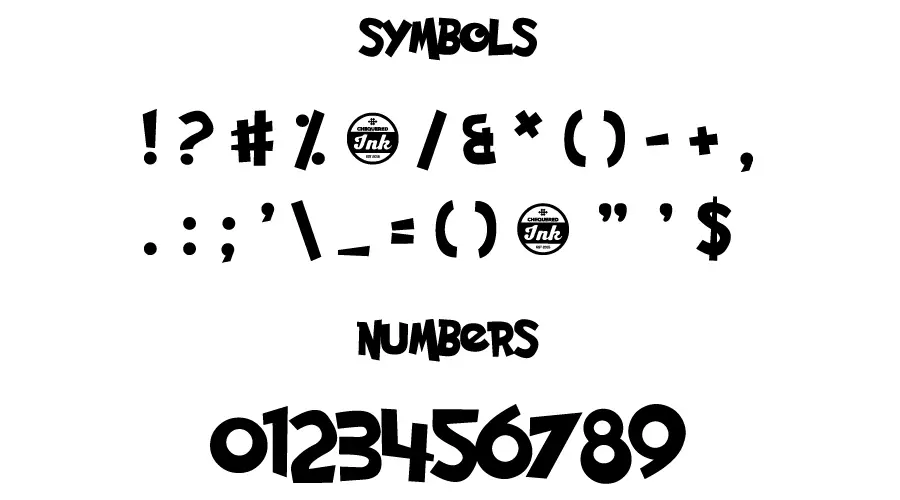 pocket monk font Symbols