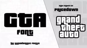 Grand Theft Auto aka GTA font