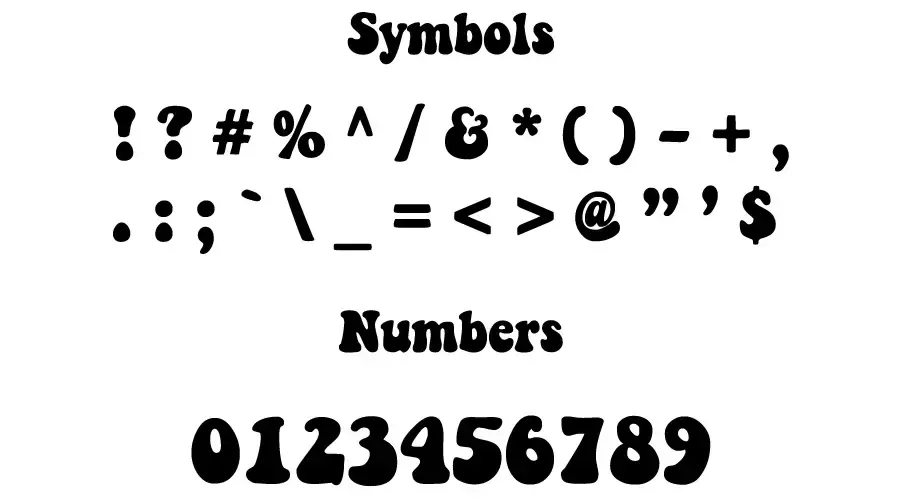 Keep on Truckin Font symbols