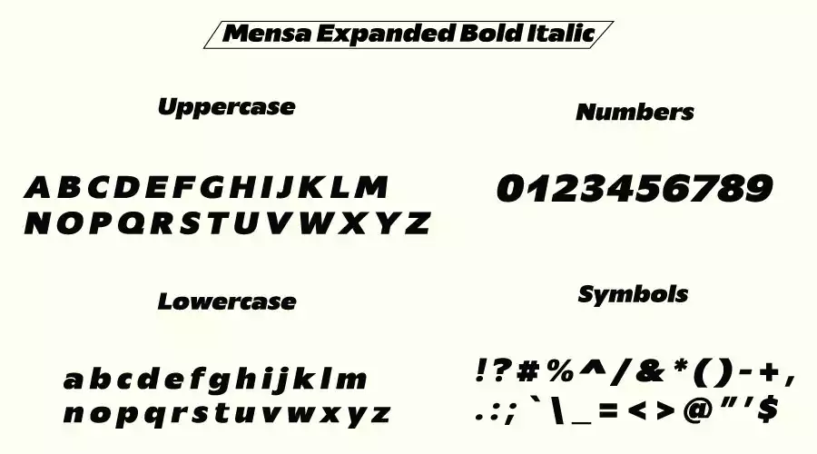Mensa Expanded Bold Italic