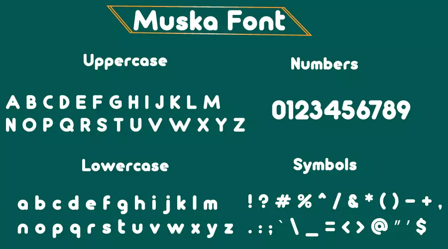 Muska Font Character map