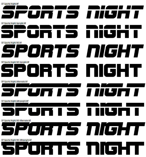 SF Sports Night font