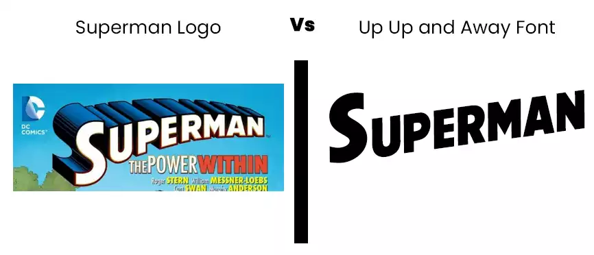 Superman logo vs superman font - up up and away