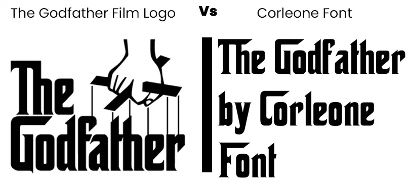 The Godfather film logo vs Corleone font