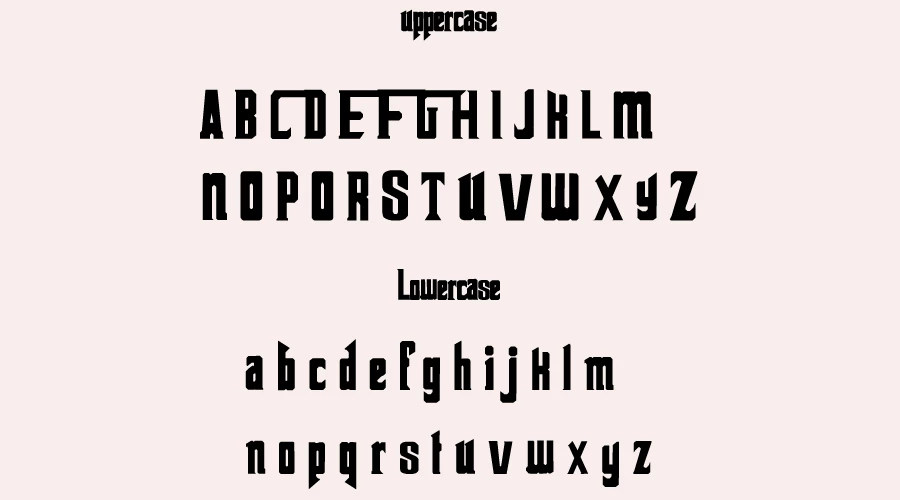 The godfather v2 font character map