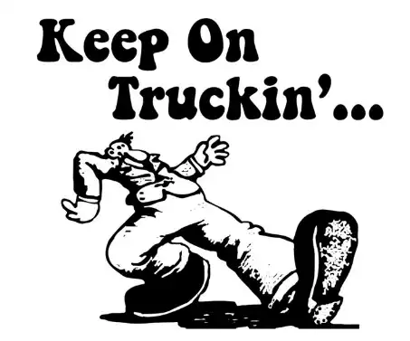 keep on truckin FW font banner