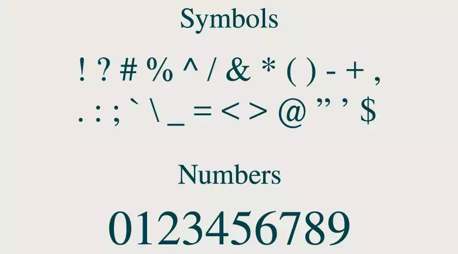 Nimbus Roman No9 L Font Symbols