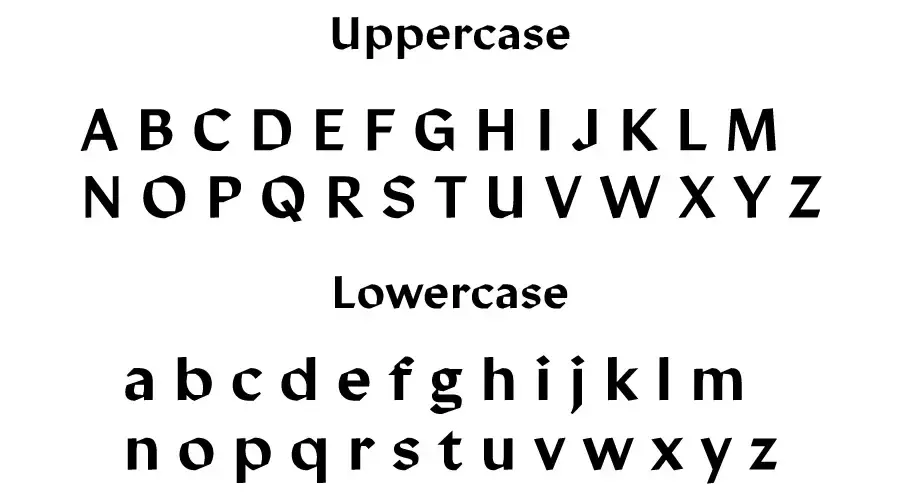 manofa Font Character map