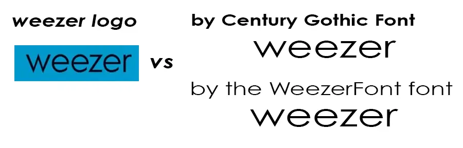 weezer logo vs century gothic and weezerfont