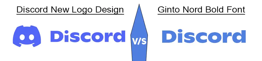 Discord new logo 2021 vs Ginto Nord Bold font