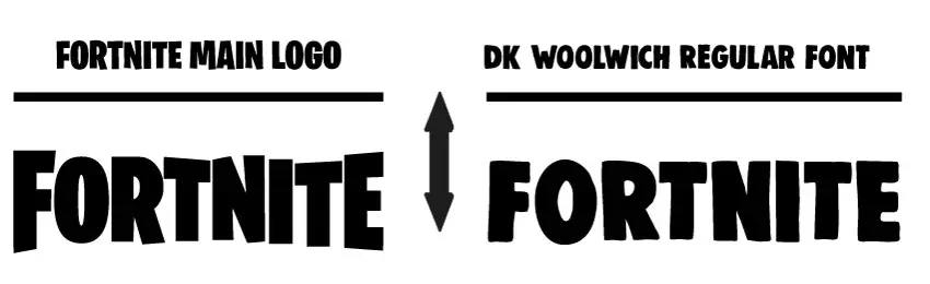 Fortnite logo vs DK Woolwich font