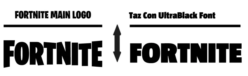 Fortnite logo vs Taz Con UltraBlack font