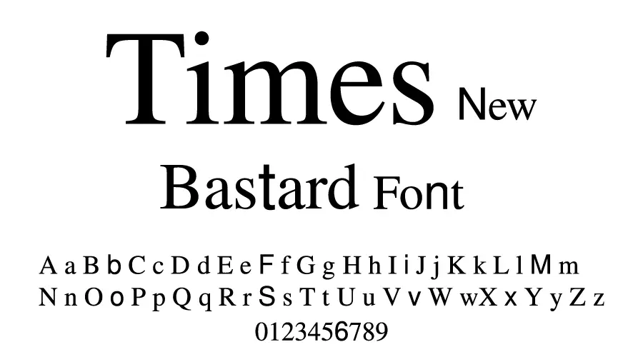 Times New Bastard Font