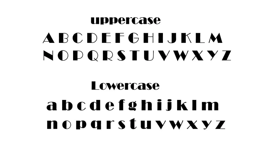 Broadway Font Character Map