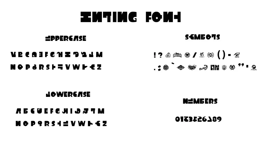 Inkling Font Characters and Symbols