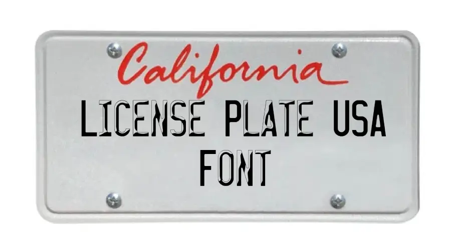 License Plate USA font
